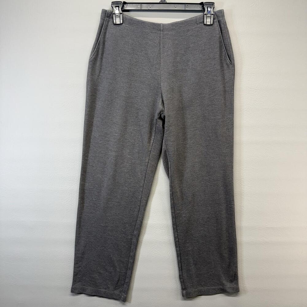 Croft & Barrow Pants Womens Petite Medium Gray French Terry Relaxed Sweatpants